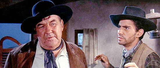 Broderick Crawford (left) as Luke Starr, in an unexpected encounter with an old enemy in The Texican (1966)
