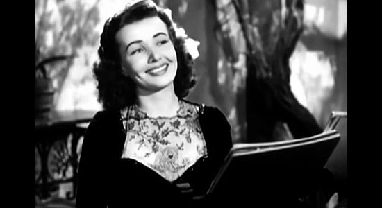 Catherine McLeod as Marie Marlowe, torn between Bill Stockton and Luis Savarin in Old Los Angeles (1948)