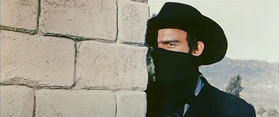 Claudio Undari (Robert Hundar), posing as Zorro in order to cause trouble for the masked man in The Shadow of Zorro (1962)