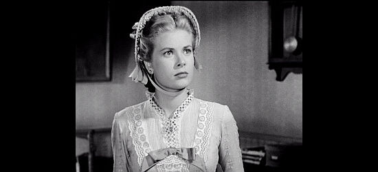 Grace Kelly as Amy, the newlywed trying to convince her husband to leave town in High Noon (1952)