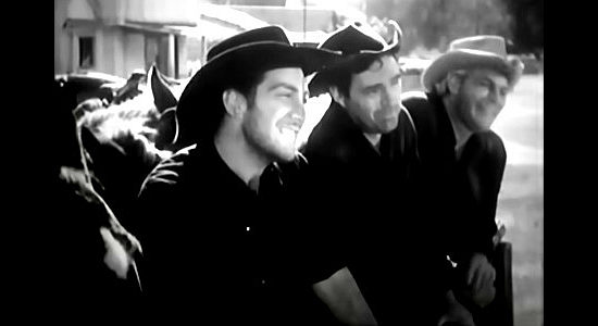 Happy Waters' three gang members -- Nels (Mike Lane), Walt (Don Megowan) and Stan (Buddy Baer) in Hell Canyon Outlaws (1957)