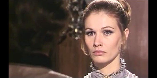 Ida Galli (Evelyn Stewart) reacts to a brother's indecent proposal in The Unholy Four (1970)