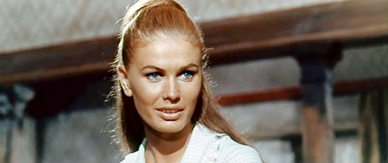 Ida Galli as Coralie, girlfriend of Timothy Benson in Seven Guns for Timothy (1966)
