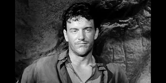 James Arness as George Redfield, planning an escape from prison in Hellgate (1952)