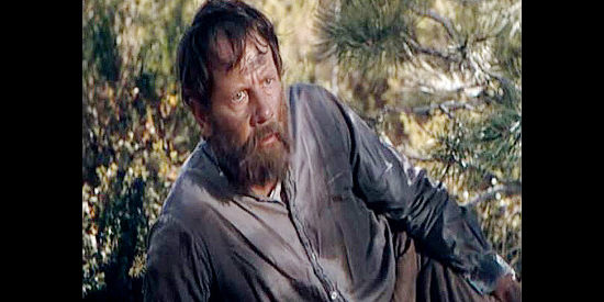 Joel McCrea as Will Owens, showing the effects of time spent in a Union prisoner of war camp in The Outriders (1950)