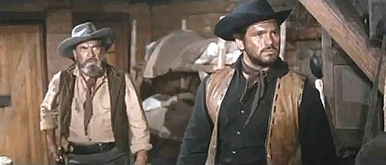 Jose Jaspe as Baxter and Renato Rossini (Howard Ross) as Troy, two of Alan's men, in The Relentless Four (1965)