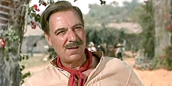 Joseph Calleia as Pablo Morales, the mule guide Juan Castro doesn't trust around gold in The Treasure of Pancho Villa (1955)