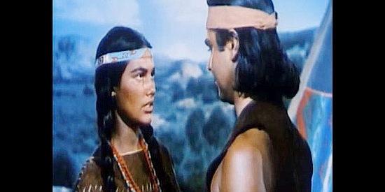 Judy Walsh as Nah-Lin, sister of the half-breed Apache Charlie Wolf in The Half-Breed (1952)