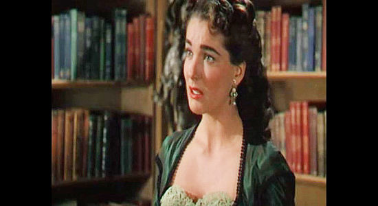 Julie Adams as Lorna Hardin, the woman married to violent Cord Hardin but in love with Dan Hammond in Horizons West (1952)