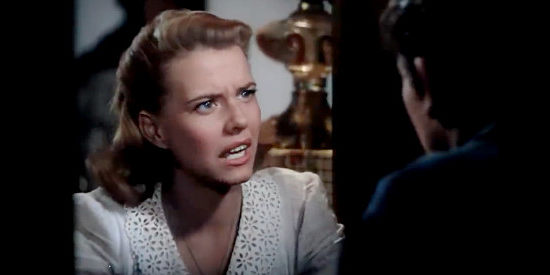 Lois Butler as Meagan Davis, the young woman who believes in Cooncat in High Lonesome (1950)