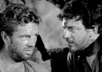 Sterling Hayden as Gil Hanley and James Arness as George Redfield, cellmates plotting a prison break in Hellgate (1952)