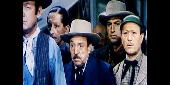 Porter Hall as Indian agent Kraemer (center), the man who cheats the Apache out of their rations in The Half-Breed (1952)