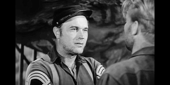 Robert J. Wilke as Sgt. Maj. Kearn, Voorhees' second in command at the prison in Hellgate (1952)