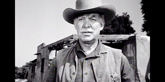 Ward Bond as Big Dan Halliday, the hard-driving lawman at odds with his oldest son in The Halliday Brand (1957)
