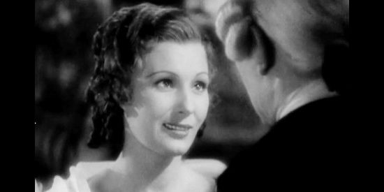 Binnie Barnes as Alice Munro, fending off a proposal from Maj. Heyward in Last of the Mohicans (1936)