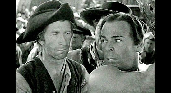 Chill Wills as M'Cammon, watching Callendar (Brian Donlevy) react to an expected whipping in Allegheny Uprising (1939)