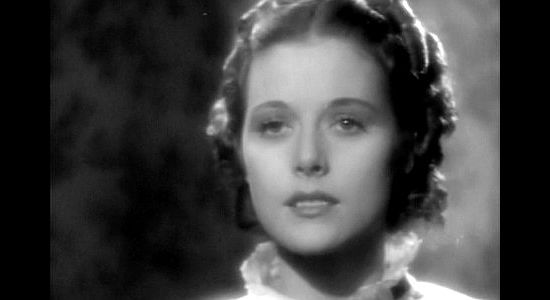 Irene Hervey as Molly, spotting Bob Spangster on his return to New Jerusalem in Three Godfathers (1936)