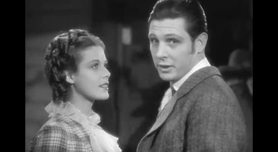 Irene Hervey as Molly with Frank (Robert Livingston), the bank manager she plans to marry in Three Godfathers (1936)