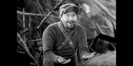 Jack Oakie as Shorty Hollihan, celebrating the discovery of the gold claim in Call of the Wild (1935)