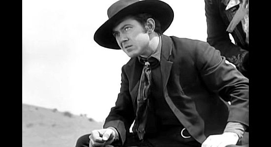 Johnny Mack Brown as Billy, reacing to the killing of Jack Tunston in Billy the Kid (1930)