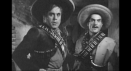 Leo Carrillo as Sierra and Pedro Regas as Tomas, two of Pancho's chief lieutenants in Viva Villa! (1934)