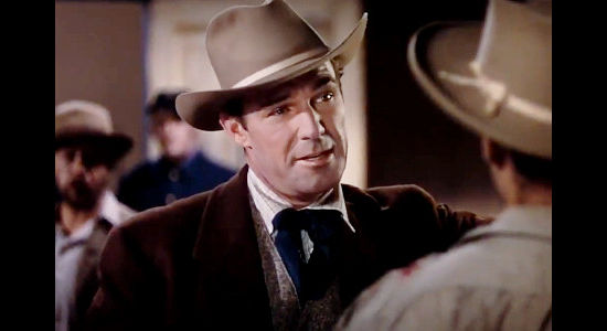 Randolph Scott as Marshal Will Wright, the lawman who sets out to catch Frank and Jesse in Jesse James (1939)