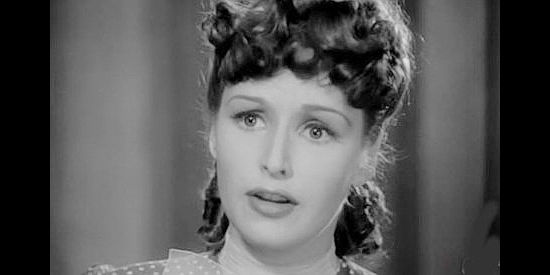 Rosemary Lane as Jane Hardwick, fretting about The Oklahoma Kid again in The Oklahoma Kid (1939)