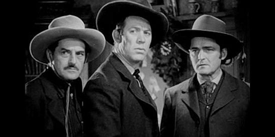 Whip McCord's henchmen -- Curley (Lew Harvey), Wes Handley (Ward Bond) and Ace Doolin (Edward Pawley) -- in The Oklahoma Kid (1939)