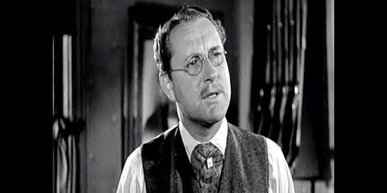 Donald Douglas as Harolday, stepfather to Arly and Clint in Tall in the Saddle (1944)