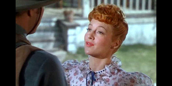 Evelyn Keyes as Hannah Brockway, scolding her doctor fiancee for already running off to help others in Renegades (1946)