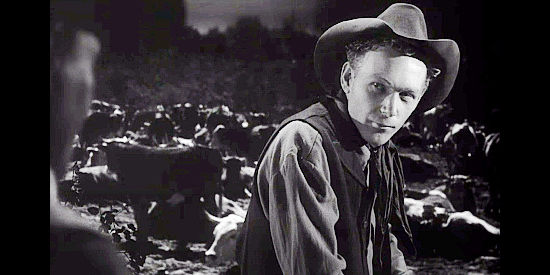 Harry Carey Jr. as Dan Latimer, one of Tom Dunson's young cowboys in Red River (1948)