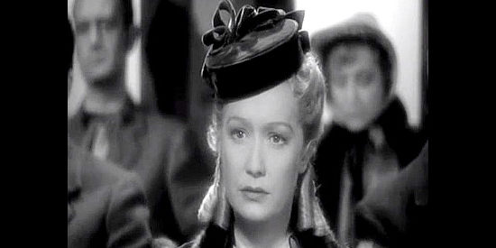 Miriam Hopkins as Julia Hayne, the Southern spy who falls for a Union officer in Virginia City (1940)
