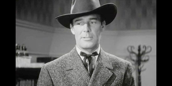 Randolph Scott as Tod Jackson, an attorney bound for Guthrie until he runs into old friends the Daltons in When the Daltons Rode (1940)