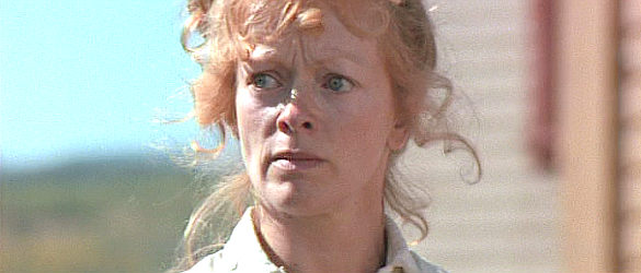 Francis Fisher as Strawberry Alice, the whore who comes up with the idea of a bounty on the cowboys in Unforgiven (1992)