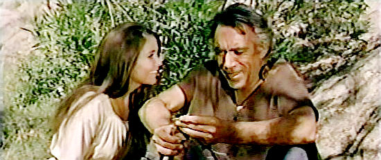 Anjanette Comer as Kinita with Anthony Quinn as Leon Alastray in Guns for San Sebastian (1967)