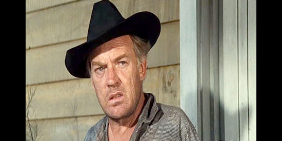Arthur Kennedy as Owen Forbes, his resentment of Lorne Warfield growing in Day of the Evil Gun (1968)