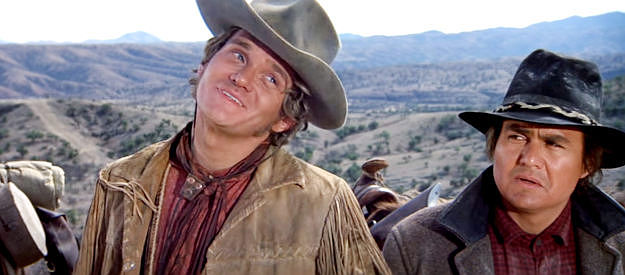 Bo Hopkins as Billy Bowen and Jay Verela as Charlie Bent, members of the Jay Brogart gang in The Man Who Loved Cat Dancing (1973)