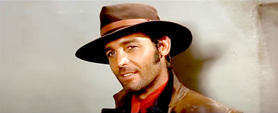 Brian Kelly as Chad Stark, as quick with a whip as he is with a gun in The Longest Hunt (1968)