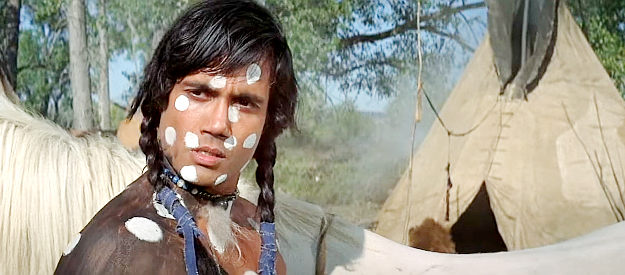 Cal Bellini as Younger Bear, the Cheyenne brave who becomes a contrary after having his life saved by Jack Crabb in Little Big Man (1970)