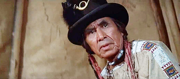 Chief Dan George as Old Lodge Skins, realizing he's captured a female, not a young man in Little Big Man (1970)