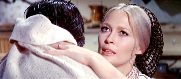Faye Dunaway as Louise Pendrake, averting her eyes at the appropriate moment in Little Big Man (1970)
