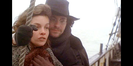 Genevieve Bujold as Jeanne and Francis Hustler as Francis Leroy, on a ship bound for American in Another Man, Another Chance (1977)