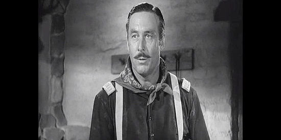 George O'Brien as Capt. Sam Collingwood, an old acquaintance of Lt. Col. Thursday, none too pleased by their reunion in Fort Apache (1948)
