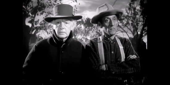 Harry Davenport as Arthur Davies and Leigh Whipper as Sparks, the only men who oppose the lynchings in The Ox-Bow Incident (1943)