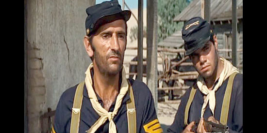 Harry Dean Stanton (left) as Sgt. Parker, second in command among the renegade soldiers in Day of the Evil Gun (1968)