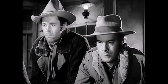 Henry Fonda as Gil Carter and Harry Morgan as Art Croft, reflecting on what happened in The Ox-Bow Incident (1943)