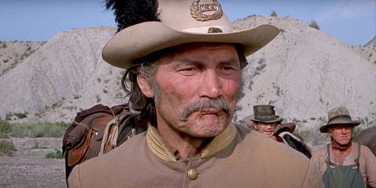 Jack Palance as Capt. Whitmore, leading the search for Chato in Chato's Land (1972)
