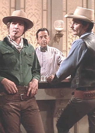 James Brolin as John Blane and Richard Benjamin as Peter Martin step up to the bar in Westworld (1973)