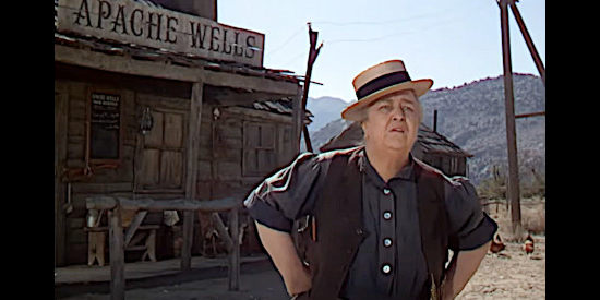 Jane Darwell as Miss Florie, watching the posse approach her Apache Wells outpost in Three Godfathers (1948)