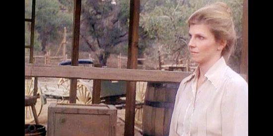 Jennifer Warran as Mary Williams, expressing her fear of life in the West and her desire to return to Philadelphia in Another Man, Another Chance (1977)